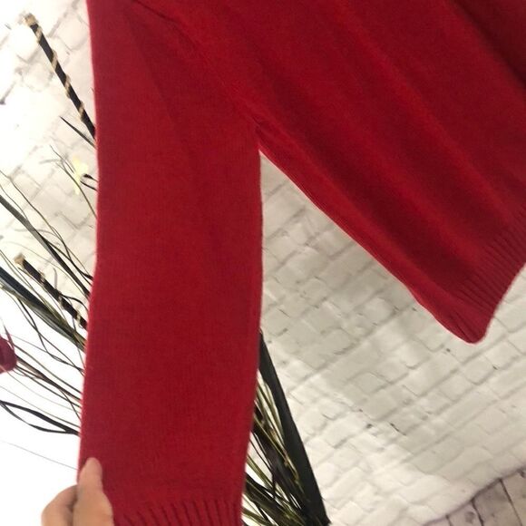 CHAPS winter warm red sweater in 💯% cotton - Picture 6 of 8